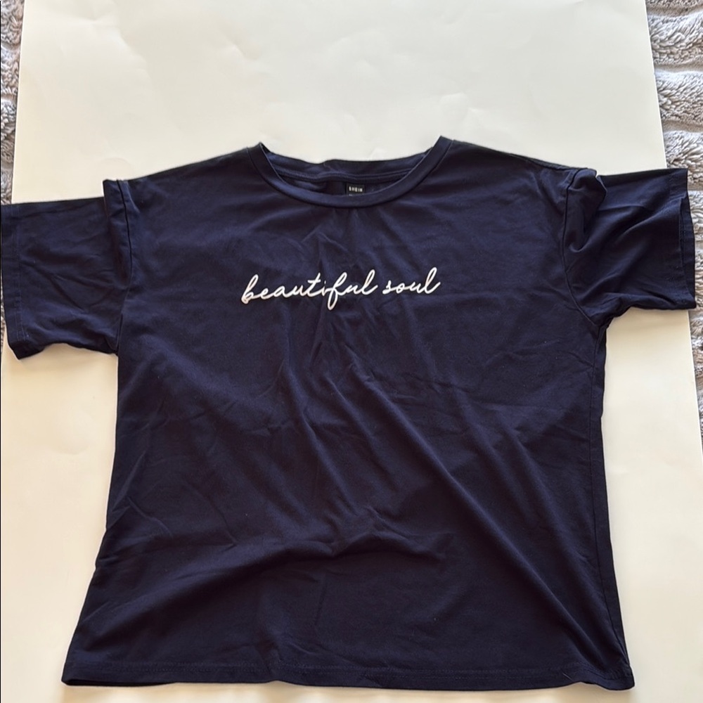 SHEIN Navy Casual Tee - L